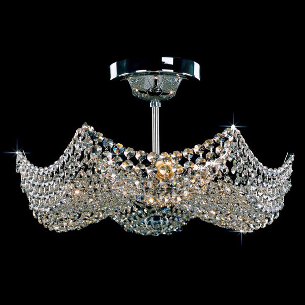 【Preciosa】最高級クリスタルシーリングシャンデリア 3灯 シルバー(W420×H230mm)