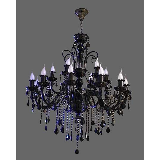 クリスタルブラックシャンデリア 18灯(φ880×H1000mm)