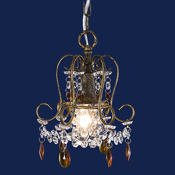 【入荷未定】アンティーク調シャンデリア 1灯 アンティーク(φ180×H250mm)