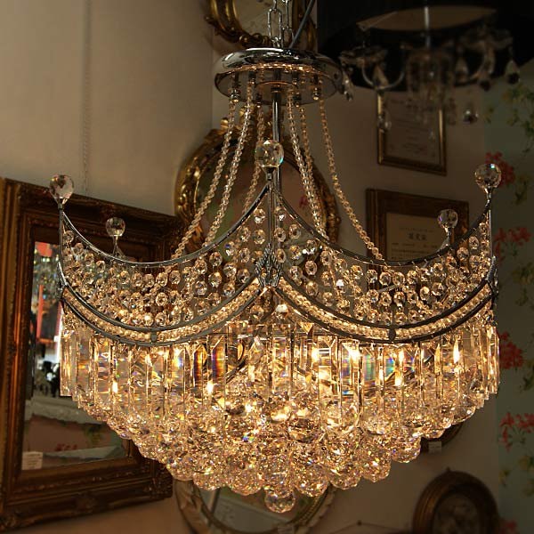 <B>【ALABASTER】</B>ボールクリスタルシャンデリア 10灯(W500×H500mm)