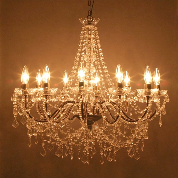 ②アンティーク・ガレ　シャンデリア　12灯 クリスタル　ゴールド　照明　リビング ②アンティーク・ガレ シャンデリア 12灯 クリスタル ゴールド 照明