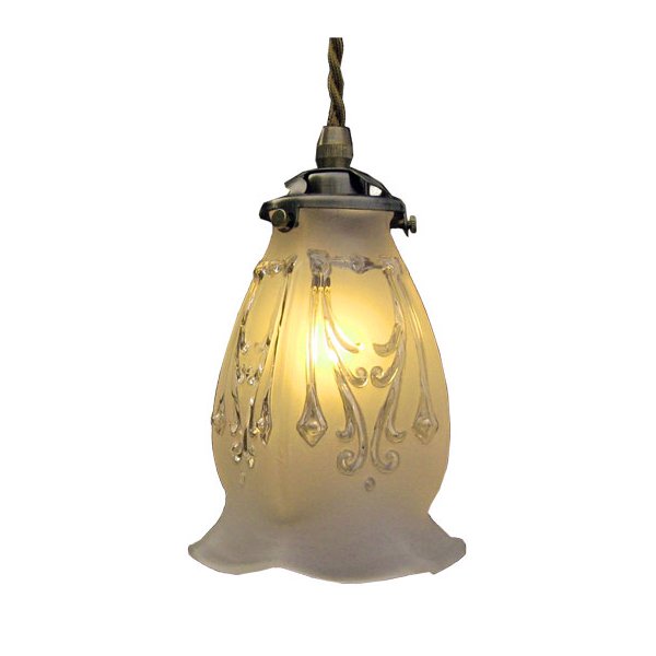 【入荷未定】<b>【LAMPS】</b>ガラスシェードペンダントランプ 1灯(W125×H150mm)