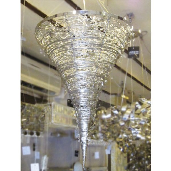 【ALABASTER】デザインクリスタルシャンデリア 5灯 クローム(W600×H800mm)