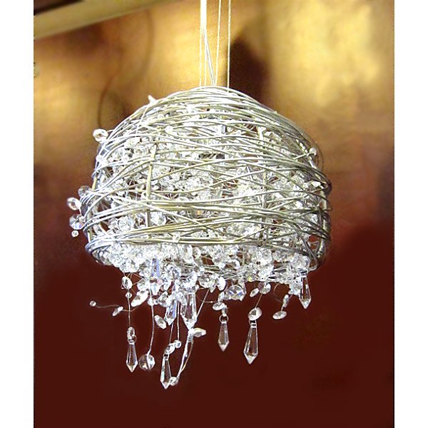 【ALABASTER】デザインクリスタルシャンデリア 1灯 クローム(W250×H230mm)