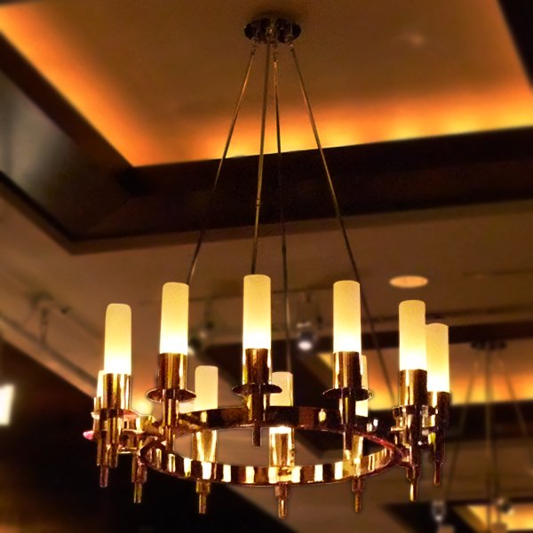 【LA LUCE】大型デザインシェードシャンデリア 12灯(φ1500×H2000mm)