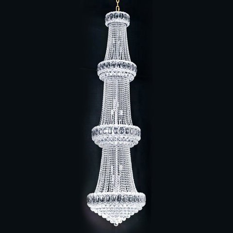 【LA LUCE】「GLOBAL-シリーズ」エンパイア型シャンデリア 35灯 ゴールドorクローム(W600×H2250mm)