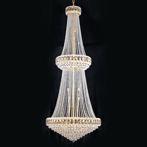 【LA LUCE】「GLOBAL-シリーズ」エンパイア型シャンデリア 36灯 ゴールド(W900×H2250mm)