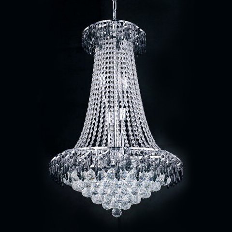 【LA LUCE】「GLOBAL-シリーズ」エンパイア型シャンデリア 12灯 ゴールドorクローム(W550mm)