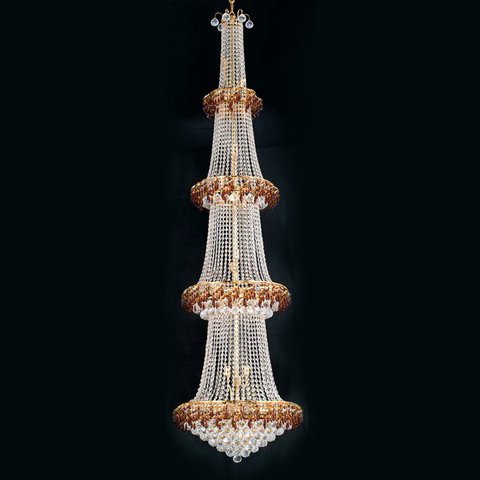 【LA LUCE】「GLOBAL-シリーズ」エンパイア型シャンデリア 37灯 ゴールドorクローム(W650×H2250mm)