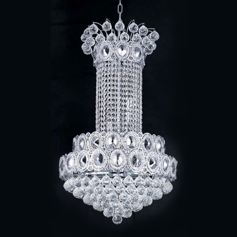 【LA LUCE】「GLOBAL-シリーズ」エンパイア型シャンデリア 10灯 ゴールドorクローム(W500×H750mm)