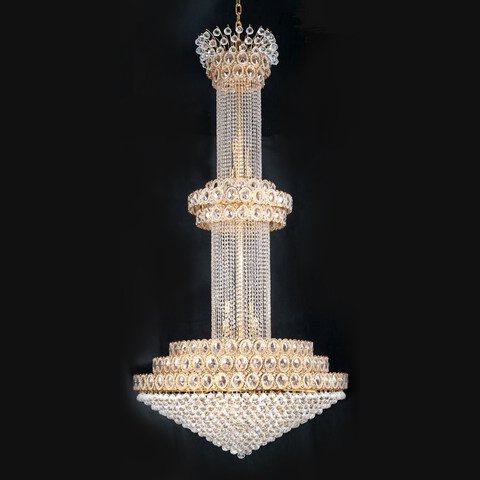 【LA LUCE】「GLOBAL-シリーズ」エンパイア型シャンデリア 47灯 ゴールド(W1200×H2380mm)