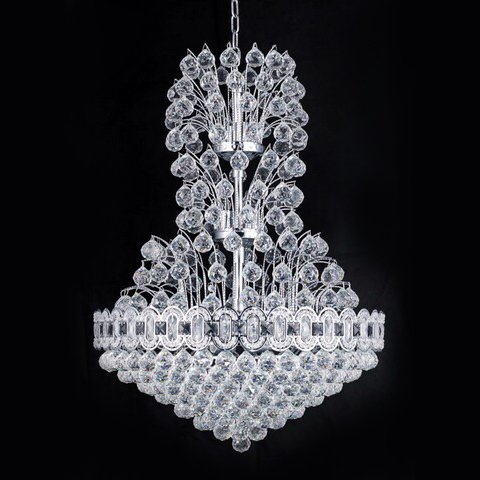 【LA LUCE】「GLOBAL-シリーズ」エンパイア型シャンデリア 16灯 ゴールドorクローム(W650×H900mm)