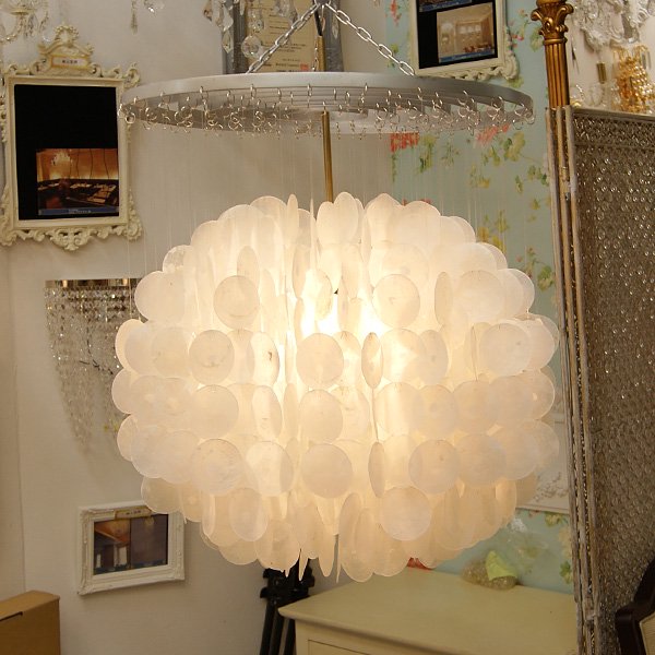 シェル シャンデリア　ハワイ購入 ハワイ土産 シェルシャンデリア ハワイアンインテリア 貝殻細工