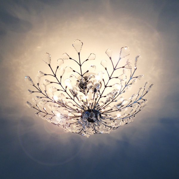 LA LUCE】クリスタルシーリングシャンデリア 12灯 クロームor