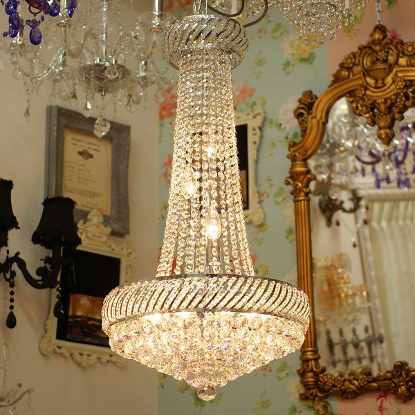 【ALABASTER】エンパイア型クリスタルシャンデリア 9灯(H80cm)