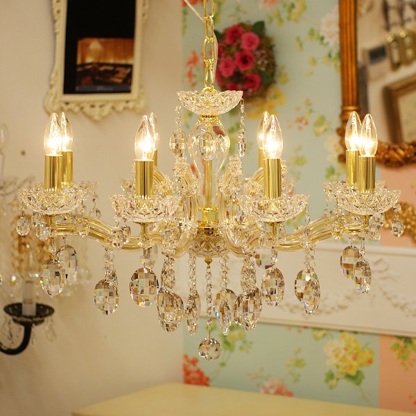 クリスタルシャンデリア 8灯 ゴールドorクローム(W695×H530mm) | EL JEWEL 