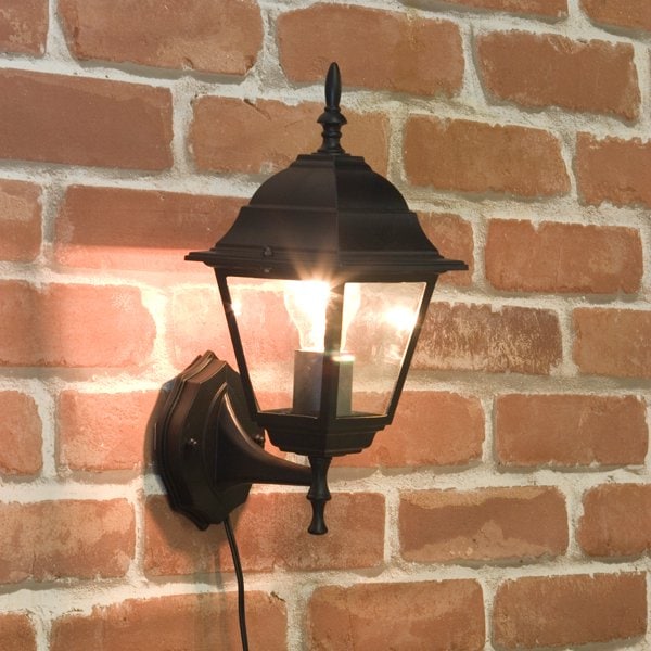 アンティーク調ウォールランプ「スクエア・ブラック」1灯(W150×D200×H370mm)