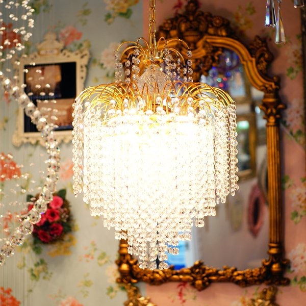 【ALABASTER】クリスタルシャンデリア 4灯 ゴールド(W420×H650mm)