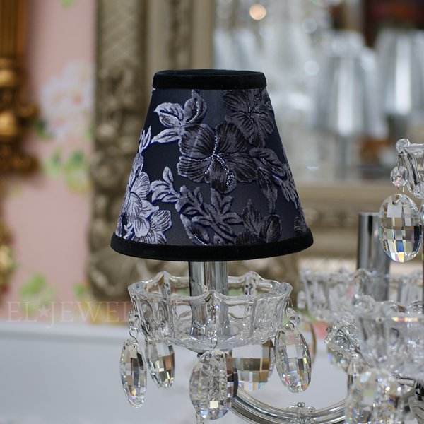 シャンデリア部材★ シェード フラワー・ブラック(φ14.8×H13cm)