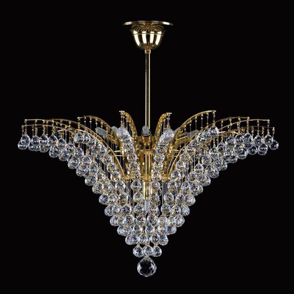 【ART GLASS】クリスタルシーリングシャンデリア「NEDA」10灯(W545×H320mm)