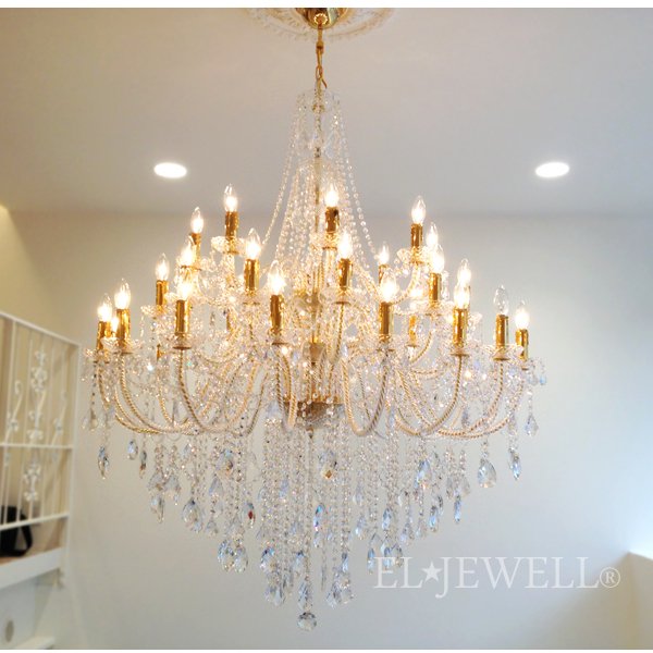 【在庫有！】 【LA LUCE】クリスタルシャンデリア 36灯（φ1350×H1500mm）