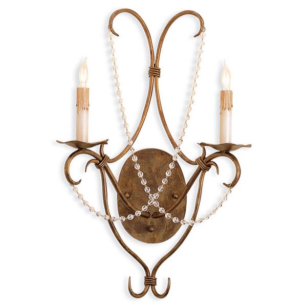 【CURREY】アメリカ・デザインアイアンブラケット 2灯(W355×D178×H559mm)