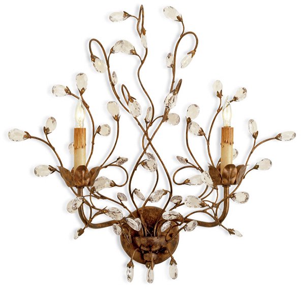 【CURREY】アメリカ・デザインアイアンクリスタルブラケット 2灯(W508×D203×H533mm)