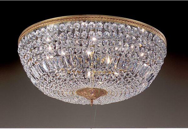 【CLT】アメリカ・シーリングシャンデリア『Crystal Baskets』10灯 ブロンズ(W760×H300mm)*