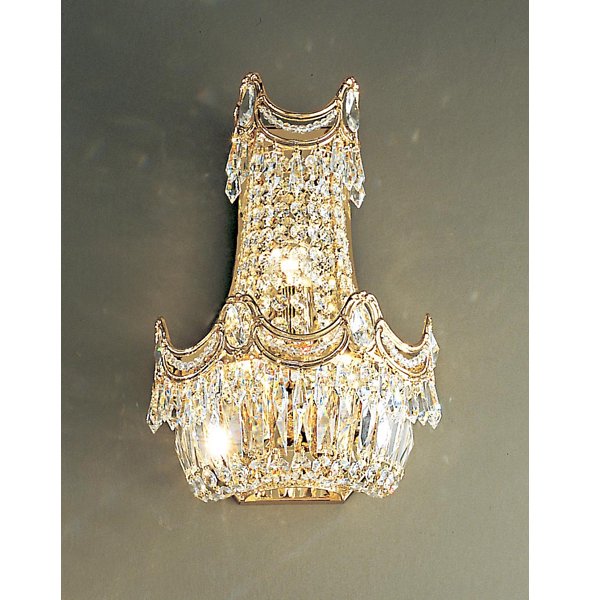 【CLT】アメリカ・エンパイア型クリスタルブラケット『Regency』3灯 ゴールド(W250×D180×H360mm)*