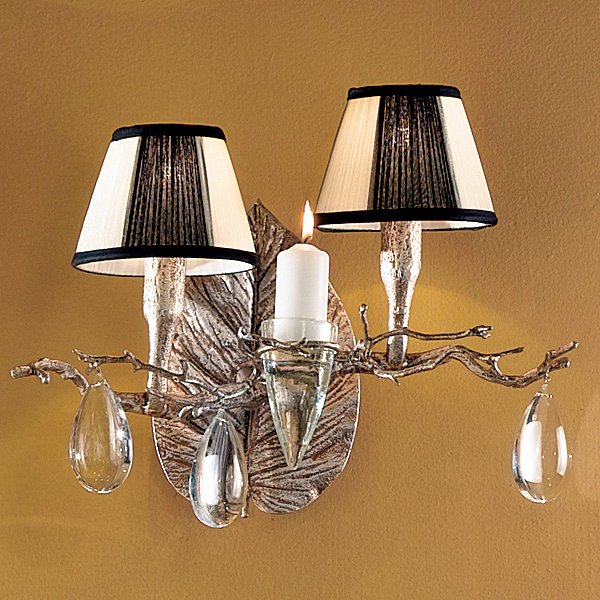 【CLT】アメリカ・デザインシェードブラケット『Moening Dew』2灯 シルバー(W430×D280×H360mm)*