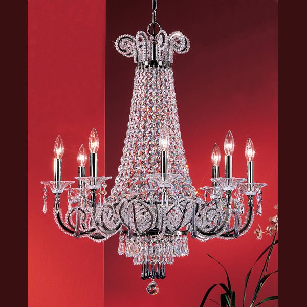 【CLT】アメリカ・クリスタルシャンデリア『Beaded Leaf』8灯 ブラックパール(W710×H840mm)*