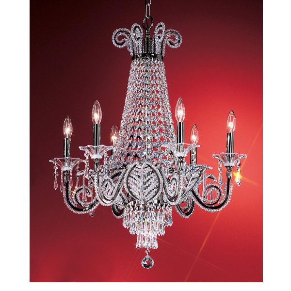 【CLT】アメリカ・クリスタルシャンデリア『Beaded Leaf』6灯(W600×H810mm)*