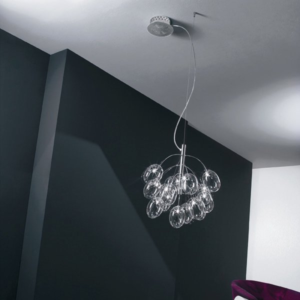 【DeMajo】 イタリア製 デザイン・ペンダントシャンデリア 13灯 （W580×H590mm）