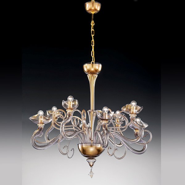 【DeMajo】 イタリア製 デザイン・ヴェネチアンシャンデリア　8灯 （W1000×H900mm）