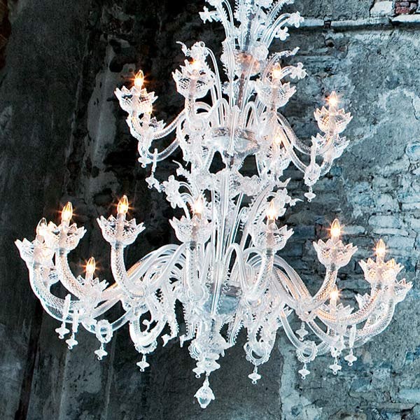 【DeMajo】 イタリア製 デザイン・ヴェネチアンシャンデリア　24灯 （W1600×H1900mm）