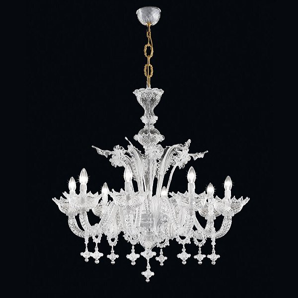 【DeMajo】 イタリア製 デザイン・ヴェネチアンシャンデリア　8灯 （W900×H900mm）