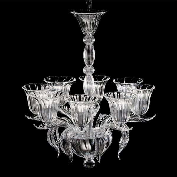 【DeMajo】 イタリア製 デザイン・ヴェネチアンシャンデリア　8灯 （W650×H750mm）
