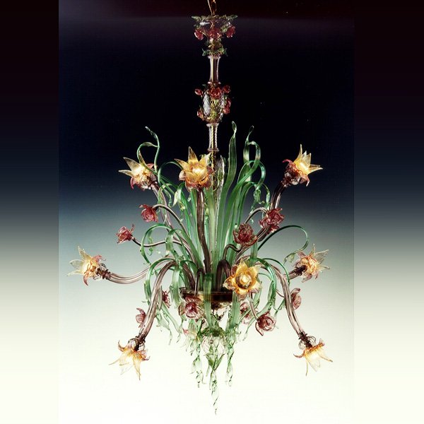 【DeMajo】 イタリア製 デザイン・ヴェネチアンシャンデリア　9灯 （W1300×H1700mm）