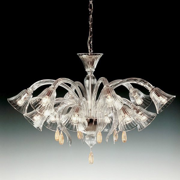 【DeMajo】 イタリア製 デザイン・ヴェネチアンシャンデリア　12灯 （W1000×H600mm）