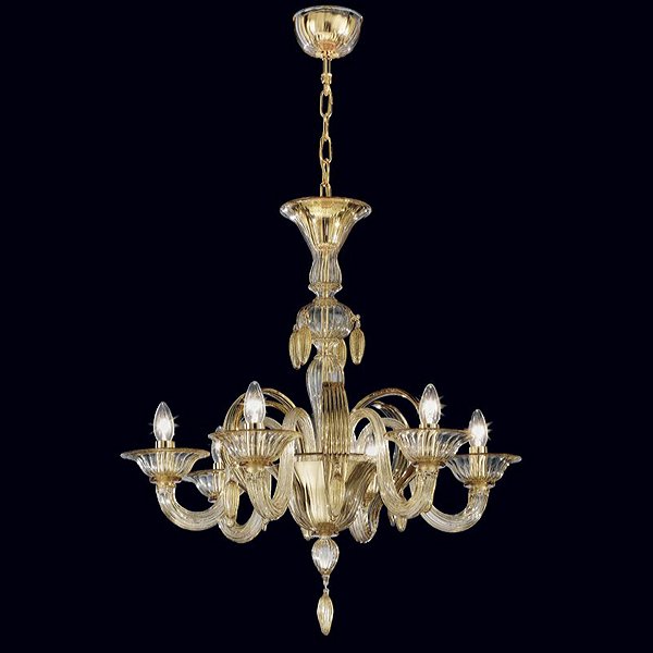 【DeMajo】 イタリア製 デザイン・ヴェネチアンシャンデリア　6灯 （W700×H700mm）