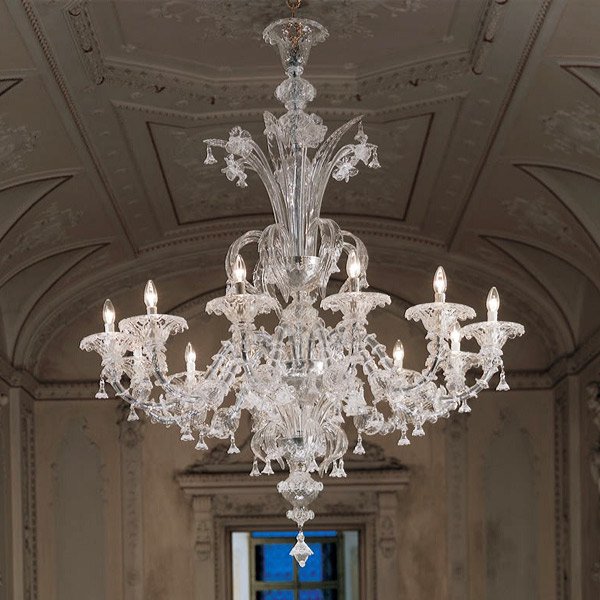 【DeMajo】 イタリア製 デザイン・ヴェネチアンシャンデリア　12灯 （W1300×H1450mm）