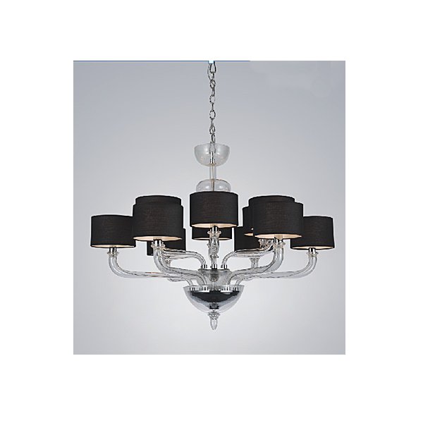 【TSL】＜3台から注文可＞ベネチアンシェードシャンデリア 12灯 クローム＆クリア(D1000×H720mm)