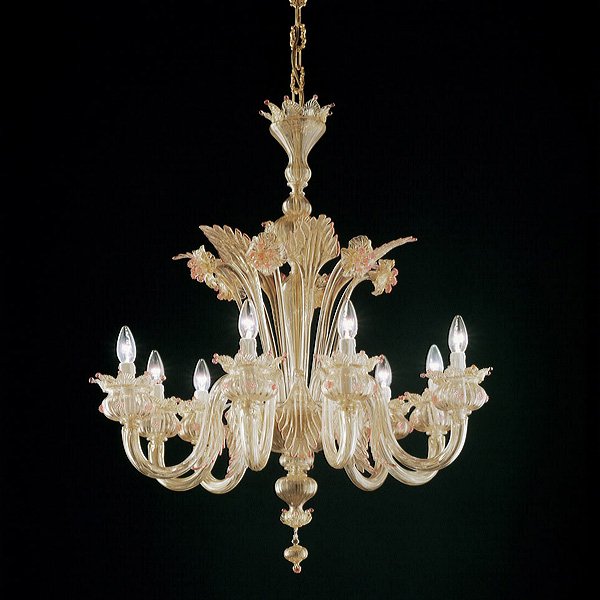 【DeMajo】 イタリア製 デザイン・ヴェネチアンシャンデリア　8灯 （W800×H1000mm）