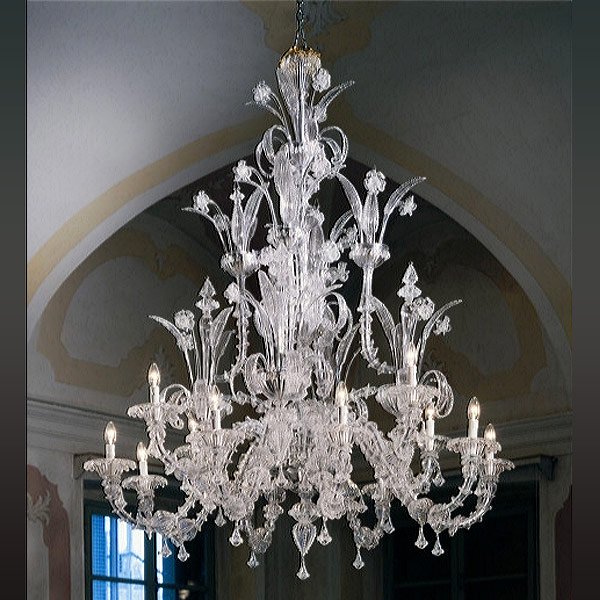 【DeMajo】 イタリア製 デザイン・ヴェネチアンシャンデリア　12灯 （W1000×H1350mm）