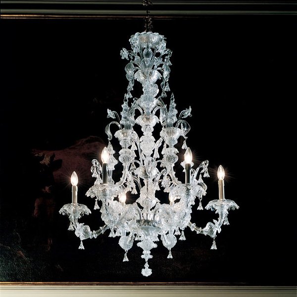 【DeMajo】 イタリア製 デザイン・ヴェネチアンシャンデリア　6灯 （W900×H1300mm）