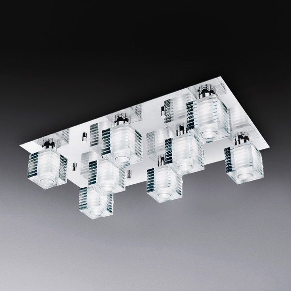 【DeMajo】 イタリア製 デザイン・シーリングシャンデリア　8灯 （W625×H375mm）