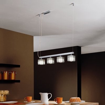 【DeMajo】 イタリア製 デザイン・ペンダントシャンデリア　4灯 （W750×H300～1900mm）