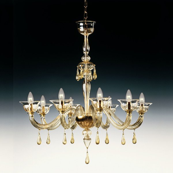 【DeMajo】 イタリア製 デザイン・ヴェネチアンシャンデリア　8灯 （W950×H930mm)