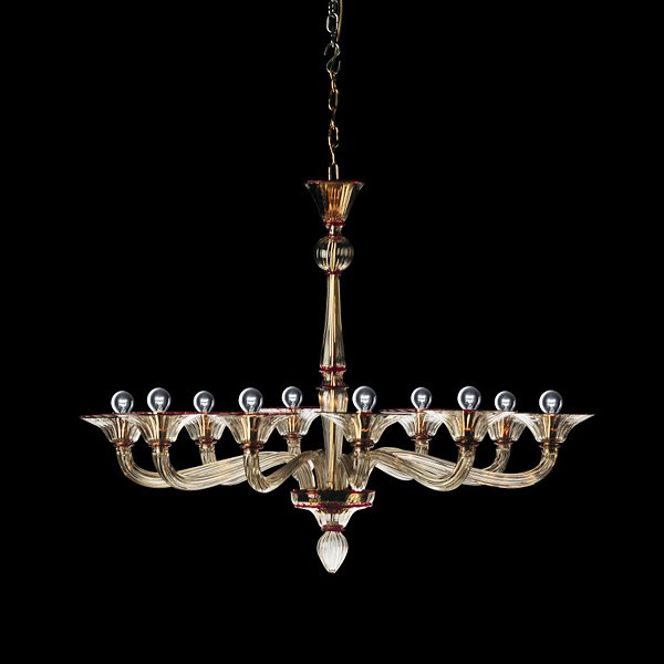 【DeMajo】 イタリア製 デザイン・ヴェネチアンシャンデリア　10灯： （W1100×H800mm)
