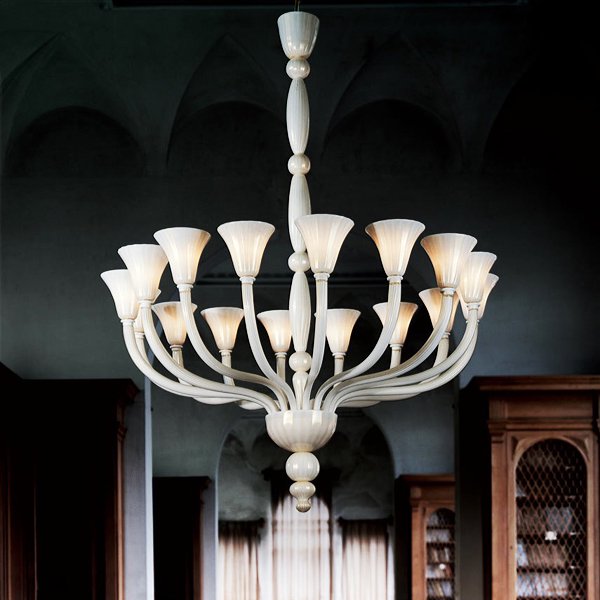 【DeMajo】 イタリア製 デザイン・ヴェネチアンシャンデリア　16灯 （W1300×H1550mm)